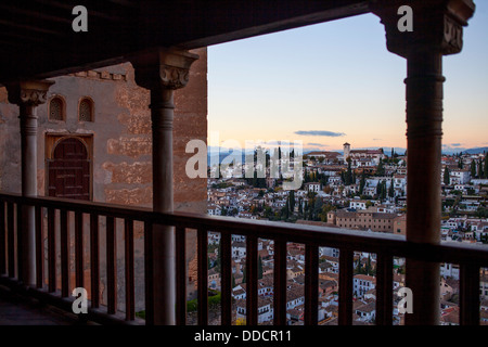 Trimestre de l'Albaicín palais Nazaries, dans l'Alhambra. Grenade. L'Espagne. Banque D'Images