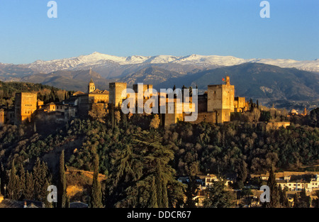 L'Alhambra et à la Sierra Nevada, Grenade. Andalousie, Espagne Banque D'Images