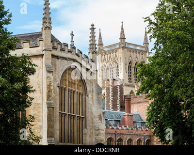 St John's College et bâtiments historiques dans la région de Trinity Street, Cambridge, Angleterre. Banque D'Images