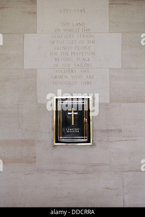 Registre du cimetière Le cimetière de guerre britannique à l'Bayuex à Bayeux, France Commonwealth War Graves Commission Cemetery Banque D'Images