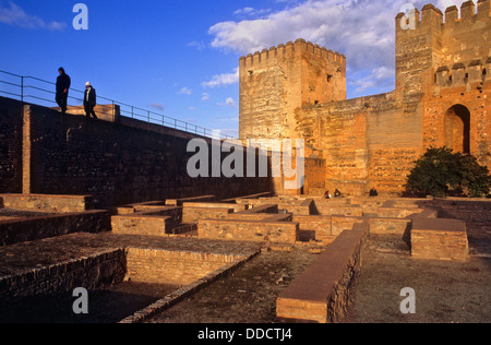 L'Alcazaba, à l'Alhambra, Grenade. Andalousie, Espagne Banque D'Images