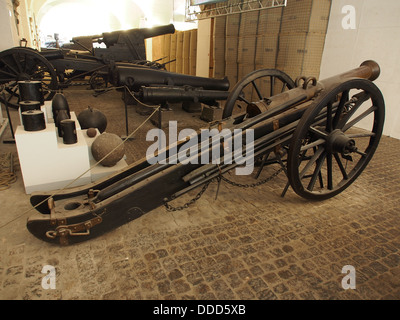 1849 Sachsen 12 pounder canon en bronze à l'Arsenal Royal Danois de Copenhague (musée), pic2 Banque D'Images