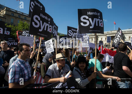Londres, Royaume-Uni. 31 août 2013. Rassemblement pour protester contre la guerre en Syrie, à Trafalgar Square. Londres, Royaume-Uni, 31/08/2013 Credit : Mario Mitsis / Alamy Live News Banque D'Images