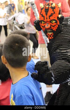 Darth Maul de Star Wars en LEGO une convention. Banque D'Images