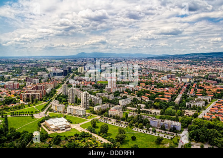 Vue aérienne de Zagreb Banque D'Images