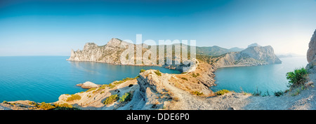 Une vue panoramique du Cap Kapchik. La Crimée. Banque D'Images