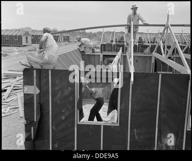 Poston, Arizona. Barracks en construction à cette guerre de l'autorité de réinstallation pour les personnes évacuées centre o . . . 536299 Banque D'Images