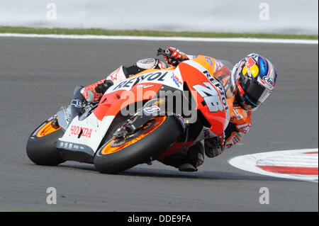 01.09.2013 Silverstone, Angleterre. Dani Pedrosa (Repsol Honda Team) lors de la course Moto GP britannique de Silverstone. Banque D'Images