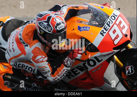 Silverstone, UK. 1er septembre 2013. Marc Márquez (Repsol Honda Team) pendant la course au circuit de Silverstone. Credit : Gaetano Piazzolla/Alamy Live News Banque D'Images