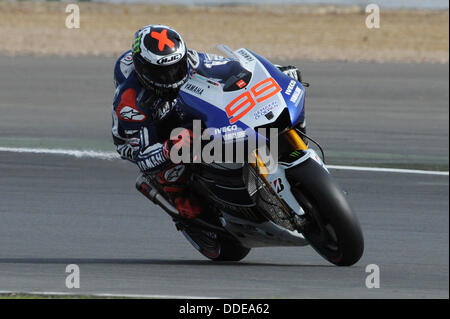 Silverstone, UK. 1er septembre 2013. Jorge Lorenzo (Yamaha Factory Racing) pendant la course au circuit de Silverstone. Credit : Gaetano Piazzolla/Alamy Live News Banque D'Images