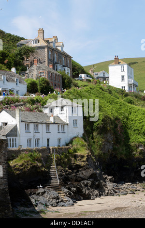 Maisons et chalets à Port Isaac Cornwall utilisé pour filmer la série télévisée Doc Martin. Banque D'Images