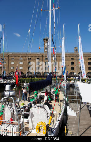 Londres, Royaume-Uni. Août 31, 2013. Clipper Round the World Race Yachts, St Katharine Docks, Londres, Royaume-Uni. © Simon Balson/Alamy Live News Banque D'Images