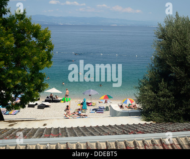 Plage de Moscenicka Draga peu de place près de Opatija Istrie Croatie Adria Banque D'Images