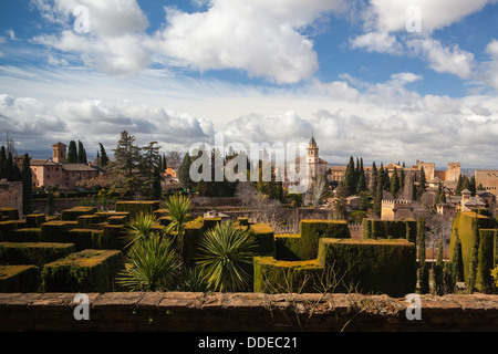 Jardins de la Alhambra à Grenade, Espagne Banque D'Images