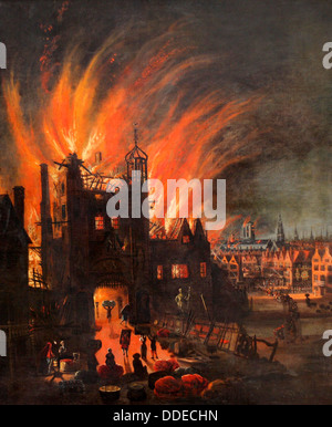 Le grand incendie de Londres, 2-5 septembre 1666 Banque D'Images