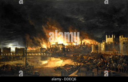 Le grand incendie de Londres, 2-5 septembre 1666 Banque D'Images