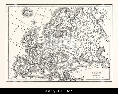 CARTE DE L’EUROPE Banque D'Images