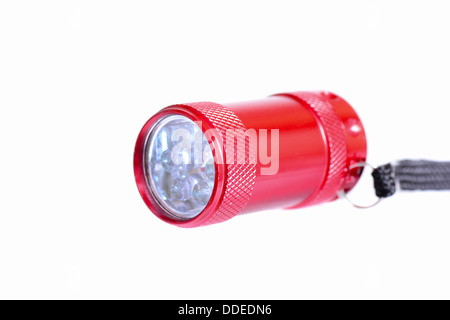 Petite lampe rouge isolé sur fond blanc Banque D'Images