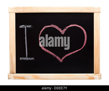 J'aime written on blackboard Banque D'Images