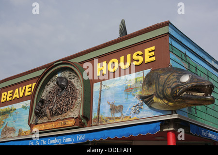 Un bâtiment de Grand Marais, Minnesota appelé 'Beaver House'. Banque D'Images