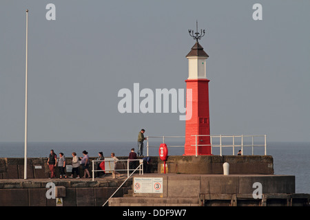 Watchet Harbor lighthouse. Le Somerset. UK Banque D'Images