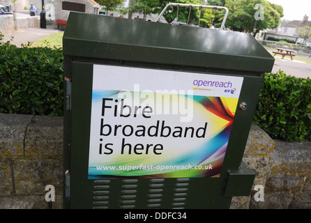 Haut débit, fibre optique BT Openreach est ici s'inscrire dans le cadre d'un échange fort, UK Banque D'Images