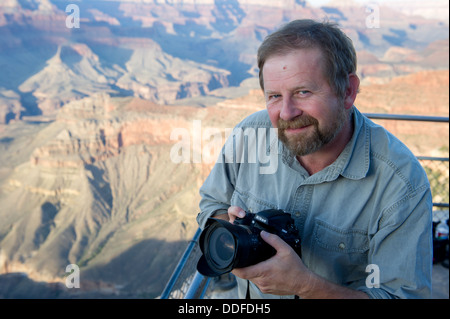 Femme photographe au Grand Canyon Banque D'Images