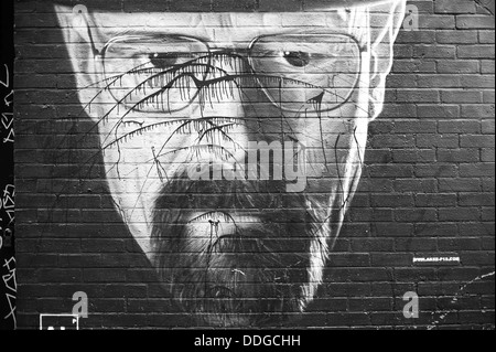 L'Art de rue d'Heisenberg Manchester. Banque D'Images