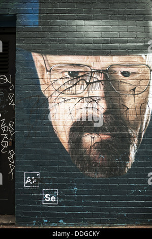 L'Art de rue d'Heisenberg Manchester. Banque D'Images