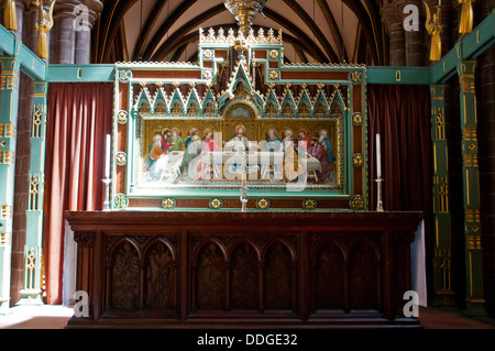 Le maître-autel, le choeur, la cathédrale de Chester, Chester, Royaume-Uni Banque D'Images
