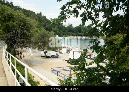 Plage de Moscenicka Draga peu de place près de Opatija Istrie Croatie Adria Banque D'Images