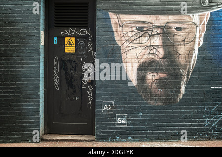 L'Art de rue d'Heisenberg Manchester. Banque D'Images