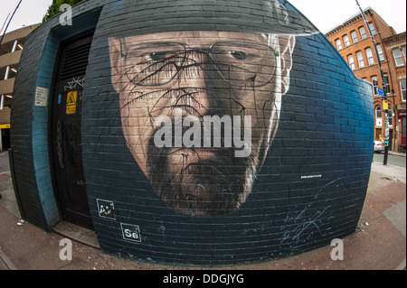 L'Art de rue d'Heisenberg Manchester. Banque D'Images