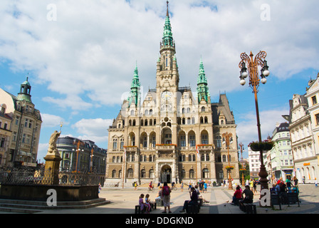 Radnice l'hôtel de ville (1892) Benesovo ville Liberec place namesti Krajský soud la région North Bohemia République Tchèque Europe Banque D'Images