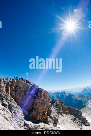 Vue du sommet de la Zugspitze, la Bavière Allemagne Banque D'Images