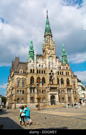 Radnice l'hôtel de ville (1892) Benesovo ville Liberec place namesti Krajský soud la région North Bohemia République Tchèque Europe Banque D'Images