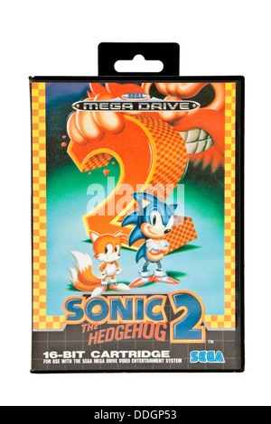 Vintage des années 1990, Sega Mega Drive "Sonic the Hedgehog 2' jeu vidéo Banque D'Images