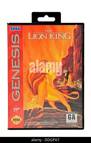 Vintage Sega Genesis (Mega drive) 'Le Roi Lion' jeu vidéo Banque D'Images