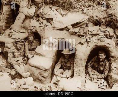 Les troupes britanniques en étangs allemands capturés pendant la WW1 Banque D'Images