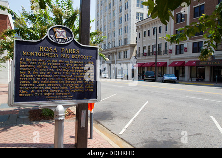 Arrêt de bus Rosa Parks Montgomery, AL, États-Unis d'Amérique Banque D'Images