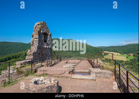 Burg Fleckenstein Château ou Château du Fleckenstein, près de Lembach, Département du Bas-Rhin, Alsace, France Banque D'Images