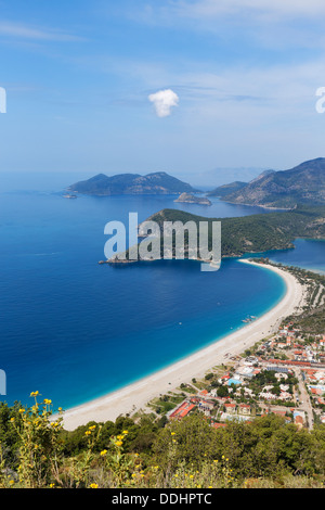 Ölüdeniz, vue à partir de la voie Lycienne, côte lycienne, Side, Muğla Province, Région de l'Egée, la Turquie Banque D'Images