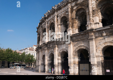 2ème ANNONCE de siècle amphithéâtre romain à Nîmes, Languedoc - Roussillon Banque D'Images