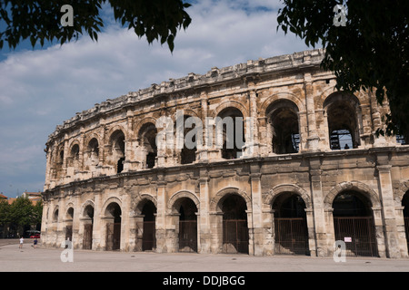 2ème ANNONCE de siècle amphithéâtre romain à Nîmes, Languedoc - Roussillon Banque D'Images