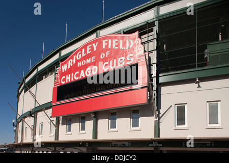 Entrée principale CHICAGO CUBS BASEBALL WRIGLEY FIELD MARQUEE (©ZACHARY TAYLOR DAVIS 1914) CHICAGO ILLINOIS USA Banque D'Images