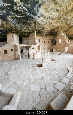 Maison de l'arbre de l'épinette, d'anciennes ruines Anasazi pueblo logements, le Parc National de Mesa Verde, Cortez, États-Unis Banque D'Images