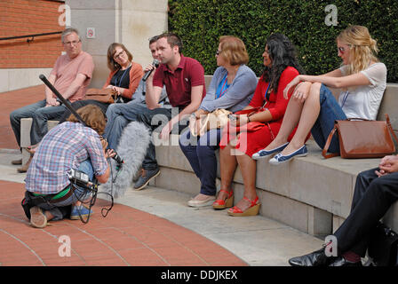 Coin des orateurs à la British Library - Speakers' Corner Trust collaboration avec la British Library dans une série de mini-débats au cours de la propagande révolutionnaire : le pouvoir et la persuasion : Mardi 2 septembre 2013 Banque D'Images