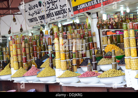 Blocage des souks de Marrakech Maroc Sud Banque D'Images