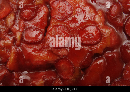 Close up image de haut de gâteau au fromage aux fraises Banque D'Images