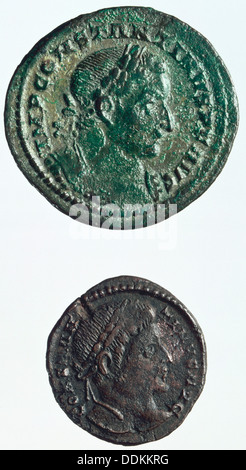 Folli bronze de Constantin I, C307-C324 AD. Artiste : Inconnu Banque D'Images